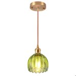Tokius suspension luminaire vintage en laiton verre vert lustre �clairage moderne cuisine chambre