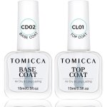Tomicca set de top coat & base coat vernis � ongles brillants � base deau de 15 ml pour salon de manucure ...