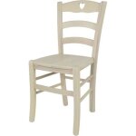 Tommychairs - chaise cuisine cuore robuste structure en bois de htre peindr en aniline couleur blanche ...
