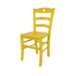 Tommychairs - chaise cuisine cuore robuste structure en bois de h�tre peindr� en aniline couleur jaune ...