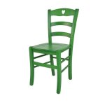 Tommychairs - chaise cuisine cuore robuste structure en bois de htre peindr en aniline couleur verte ...