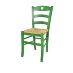 Tommychairs - chaise cuisine cuore robuste structure en bois de htre peindr en aniline couleur verte ...
