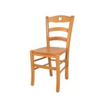 Tommychairs - chaise cuisine cuore robuste structure en bois de h�tre peindr� en couleur miel et assise ...