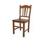 Tommychairs - chaise cuisine silvana robuste structure en bois de h�tre peindr� en coleur noyer clair ...