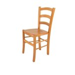 Tommychairs - chaise cuisine venice robuste structure en bois de h�tre peindr� en couleur miel et assise ...