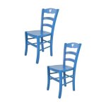 Tommychairs - set 2 chaises cuisine cuore robuste structure en bois de h�tre peindr� en aniline couleur ...