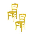 Tommychairs - set 2 chaises cuisine cuore robuste structure en bois de h�tre peindr� en aniline couleur ...