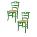 Tommychairs - set 2 chaises cuisine cuore robuste structure en bois de htre peindr en aniline couleur ...