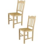 Tommychairs - set 2 chaises cuisine silvana robuste structure en bois de h�tre poli non trait� 100% naturel ...