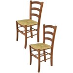 Tommychairs - set 2 chaises cuisine venice robuste structure en bois de htre peindr en couleur noyer ...