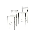 Tommychairs - set 2 tabourets bar elegance robuste structure en acier chrom et assise en cuir artificiel ...