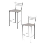 Tommychairs - set 2 tabourets bar elegance robuste structure en acier peindr� en aluminium et assise ...