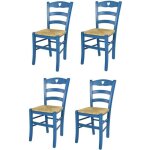 Tommychairs - set 4 chaises cuisine cuore robuste structure en bois de htre peindr en aniline couleur ...