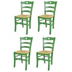 Tommychairs - set 4 chaises cuisine cuore robuste structure en bois de htre peindr en aniline couleur ...