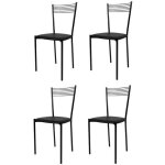 Tommychairs - set 4 chaises cuisine elegance robuste structure en acier peindr� en noir et assise en ...
