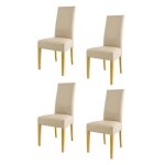 Tommychairs - set 4 chaises cuisine luisa robuste structure en bois de h�tre peindr� ch�ne assise et ...