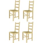 Tommychairs - set 4 chaises cuisine rustica robuste structure en bois de h�tre poli non trait� 100% naturel ...