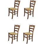 Tommychairs - set 4 chaises cuisine savoie robuste structure en bois de htre peindr en couleur noyer ...