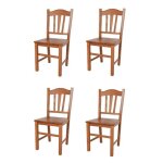 Tommychairs - set 4 chaises cuisine silvana robuste structure en bois de h�tre peindr� en couleur cerisier ...