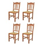 Tommychairs - set 4 chaises cuisine silvana robuste structure en bois de h�tre peindr� en couleur cerisier ...