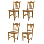 Tommychairs - set 4 chaises cuisine silvana robuste structure en bois de htre peindr en couleur chne ...