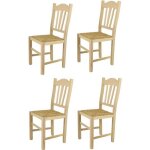 Tommychairs - set 4 chaises cuisine silvana robuste structure en bois de h�tre poli non trait� 100% naturel ...