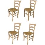Tommychairs - set 4 chaises cuisine venezia robuste structure en bois de htre poli non trait 100% naturel ...