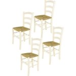Tommychairs - set 4 chaises cuisine venice robuste structure en bois de htre peindr en couleur anilnie ...