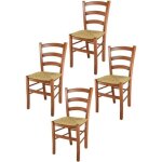 Tommychairs - set 4 chaises cuisine venice robuste structure en bois de htre peindr en couleur cerisier ...