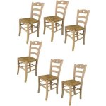 Tommychairs - set 6 chaises cuisine savoie robuste structure en bois de htre poli non trait 100% naturel ...