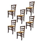 Tommychairs - set 6 chaises cuisine venezia robuste structure en bois de hêtre peindré en couleur noyer ... Tommychairs - set 6 chaises cuisine venezia robuste structure en bois de hêtre peindré en couleur noyer ...
