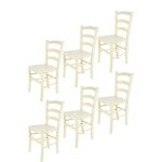 Tommychairs - set 6 chaises cuisine venice robuste structure en bois de h�tre peindr� en aniline couleur ...