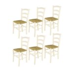 Tommychairs - set 6 chaises cuisine venice robuste structure en bois de htre peindr en couleur anilnie ...