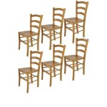 Tommychairs - set 6 chaises cuisine venice robuste structure en bois de hêtre peindré en couleur chêne ... Tommychairs - set 6 chaises cuisine venice robuste structure en bois de hêtre peindré en couleur chêne ...