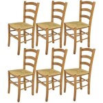 Tommychairs - set 6 chaises cuisine venice robuste structure en bois de htre peindr en couleur chne ...