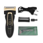 Tondeuse  barbe rasoir de sret homme lectrique rechargeable kemei - 2 lames flexibles - ue prise ...