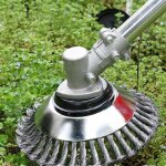 Tondeuse - brosse de roue de fil dacier de jardin - coupe des mauvaises herbes - orange argent - motoris ...