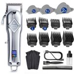 Tondeuse cheveux et barbe professionnelle homme electrique avec ecran lcd sans fil rechargeable coffret ...