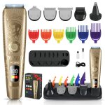 Tondeuse cheveux multifonction 5 en 1 sans fil rechargeable usb - rasoir hommes led - tondeuse � nez ...