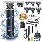 Tondeuse cheveux professionnel sans fil - 3 vitesses 8500tr / min �cran led lame t z�ro alliage kit 6 ...