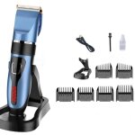 Tondeuse cheveux professionnelle - sans fil rechargeable avec 6 sabots - bleu Tondeuse cheveux professionnelle - sans fil rechargeable avec 6 sabots - bleu