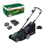Tondeuse �lectrique sans fil + 2 batteries 4ah + chargeur - bosch - rotak18v2 - 43 - 06008b9l00 - 18v ...