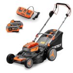Tondeuse gazon batterie autotracte 40v (2x20v) - fuxtec fx - e2rm46 - 46cm mulching ejection latrale ...