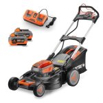 Tondeuse gazon batterie autotracte 40v (2x20v) - fuxtec fx - e2rm51 - 51cm mulching ejection latrale ...