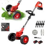 Tondeuse � gazon �lectrique sans fil 21v 18000 tr / min coupe - herbe r�glable et pliable avec 2 batteries ...