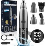 Tondeuse nez pour homme 4 en 1 affichage led rechargeable usb �tanche rasoir electrique