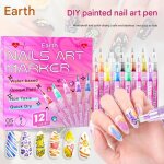 �tonlrgy lot de 12 marqueurs pour nail art pointe fine 05 mm pour des dessins graffiti pr�cis [d] version ...