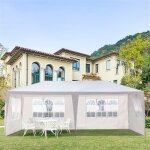 Tonnelle 3 m x 6 m tonnelle de jardin imperméable avec 4 côtés pour camping sorties en famille blanc Tonnelle 3 m x 6 m tonnelle de jardin imperméable avec 4 côtés pour camping sorties en famille blanc