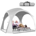 Tonnelle autoportante costway 327x327x270cm - protection solaire upf50 + - structure coupe - vent et ...