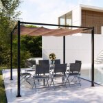 Tusa - tonnelle autoportante taupe 3x3 m